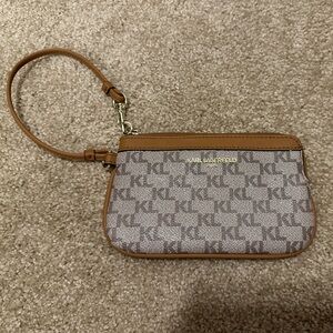 Karl Lagerfeld Paris Logo Wristlet Almond/Taupe